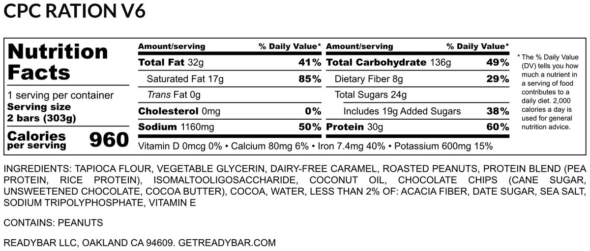 Military 10-Ration Box: Chocolate Peanut Caramel (2 READYBARS per Ration)