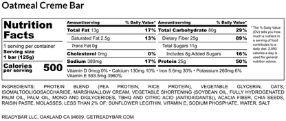 500 Cal Oatmeal Creme Bar, 8-ct