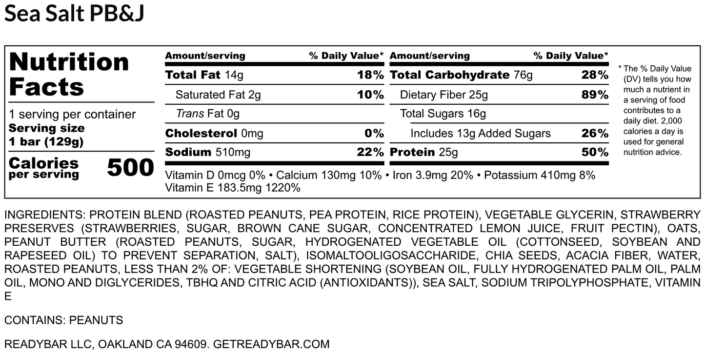 500 Cal Sea Salt PB&J Bar, 8-ct