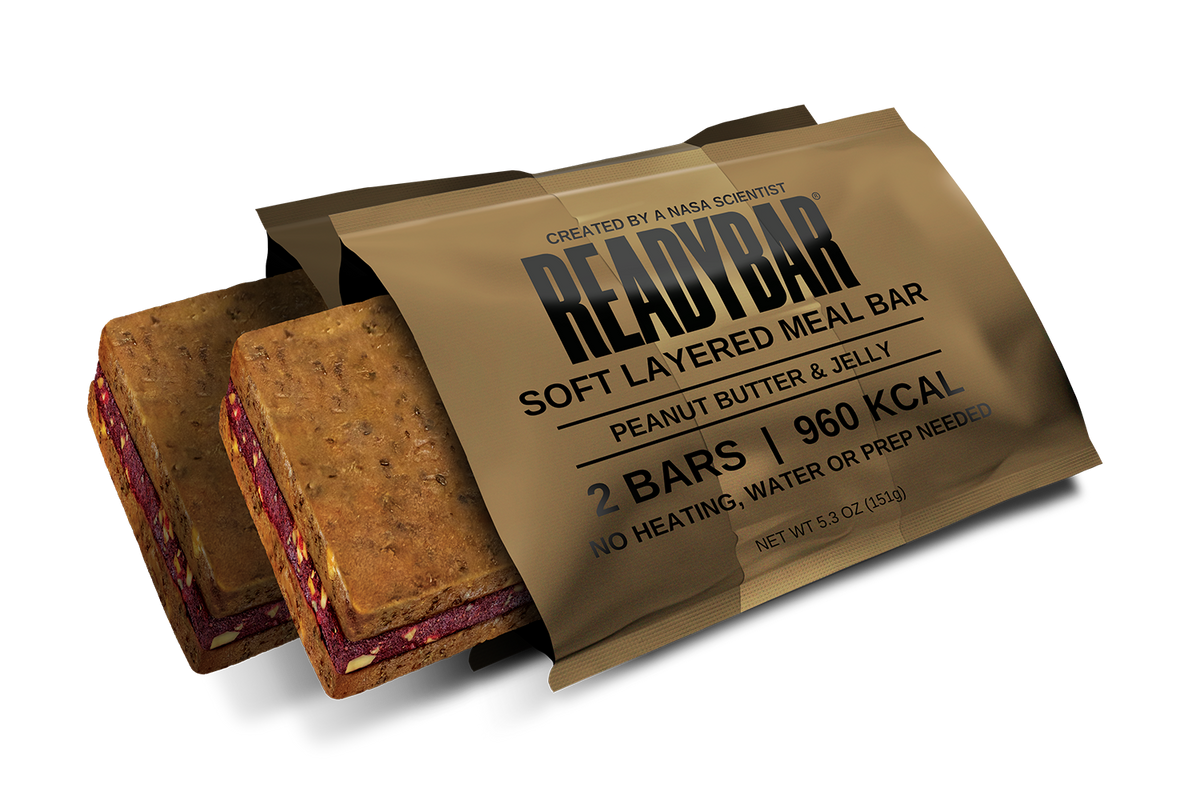 Military 10-Ration Box: Peanut Butter & Jelly (2 READYBARS per Ration)