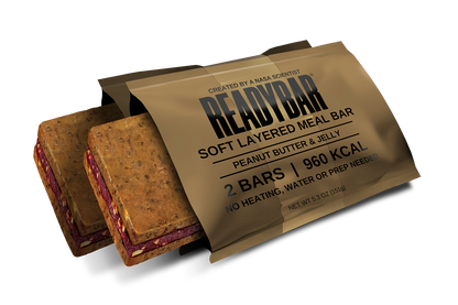 Military 10-Ration Box: Peanut Butter & Jelly (2 READYBARS per Ration)